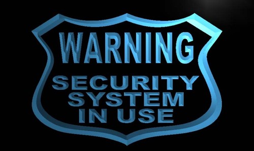 Warning Security System in Use Neon Light Sign